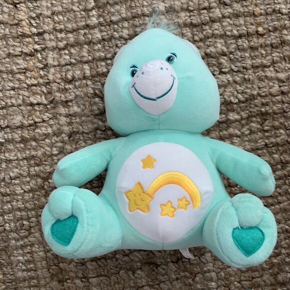 Vintage 2003 Wish Care Bear Plush Shooting Star Stuffed Animal Light Green - Picture 9 of 10
